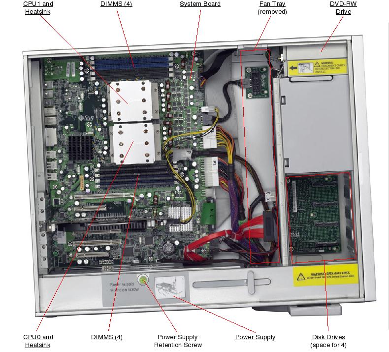 Sun Ultra 40 Workstation, RoHS:Y Left Open Callout