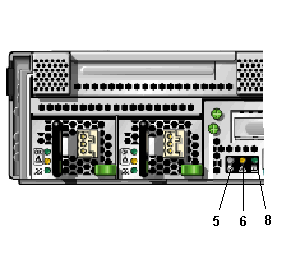 Figure showning the rear panel connectors, LEDs, and features